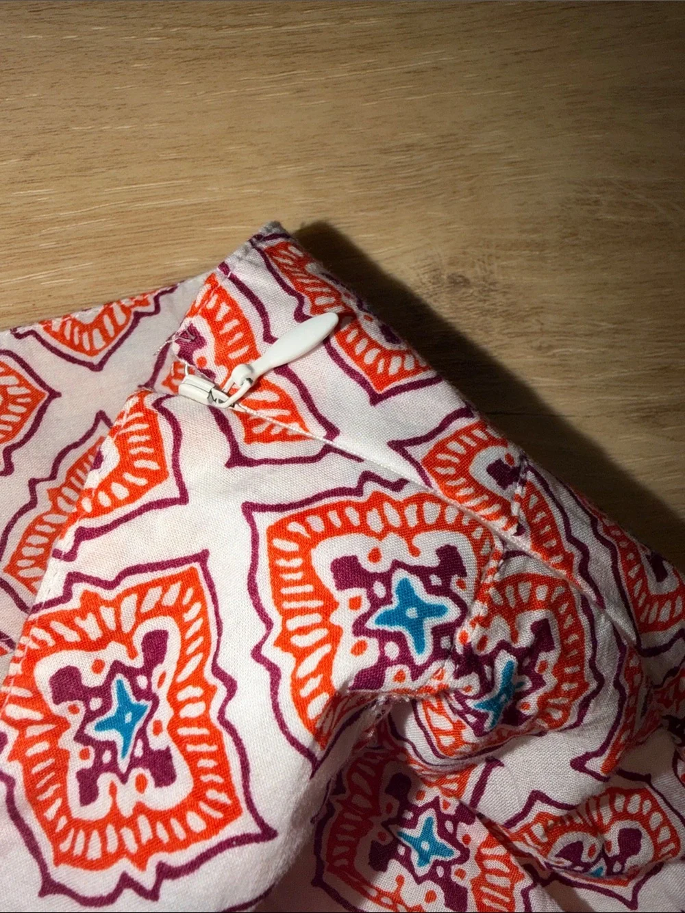 LOFT Orange and White Geometric A-Line Skirt size 0